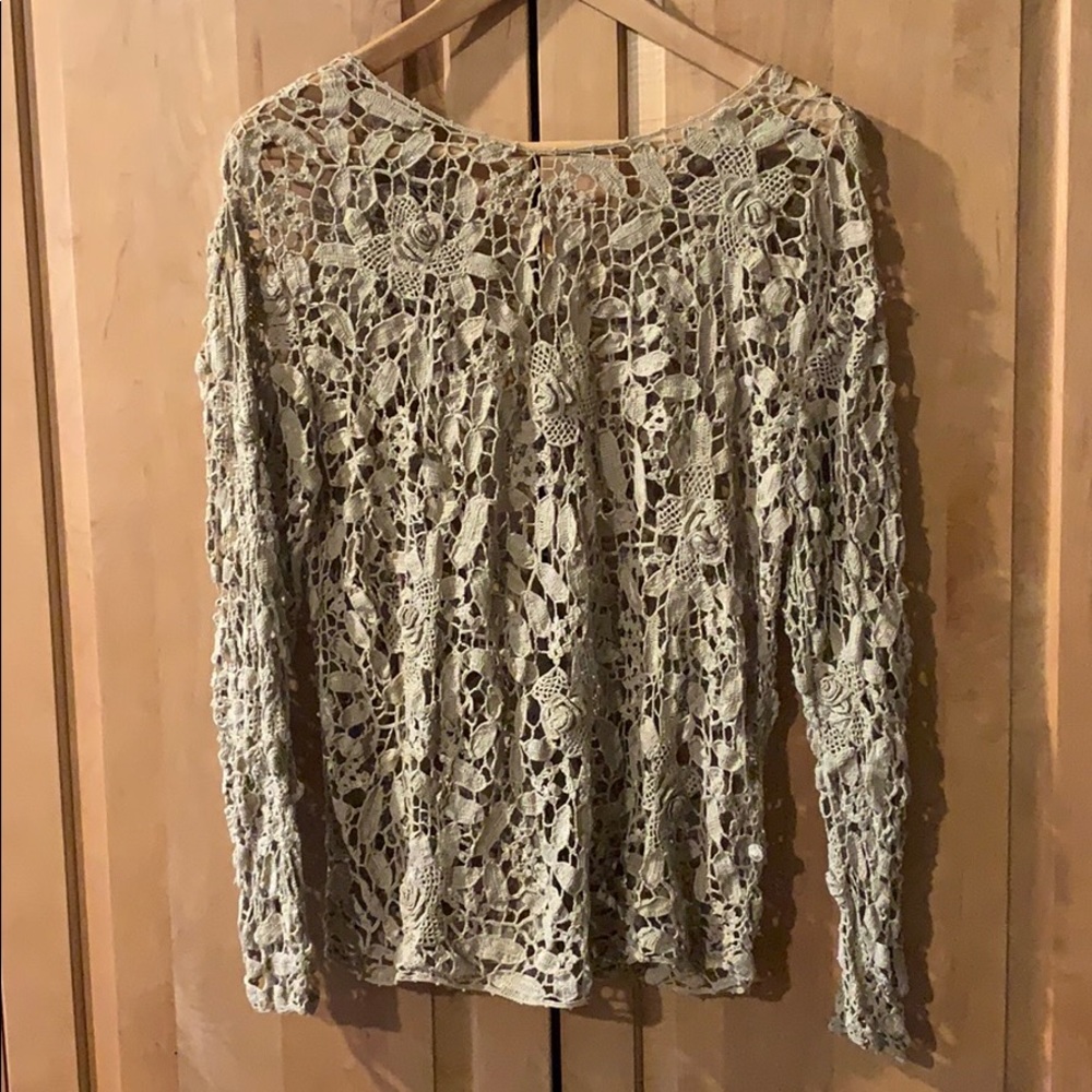 Knit floral lace top